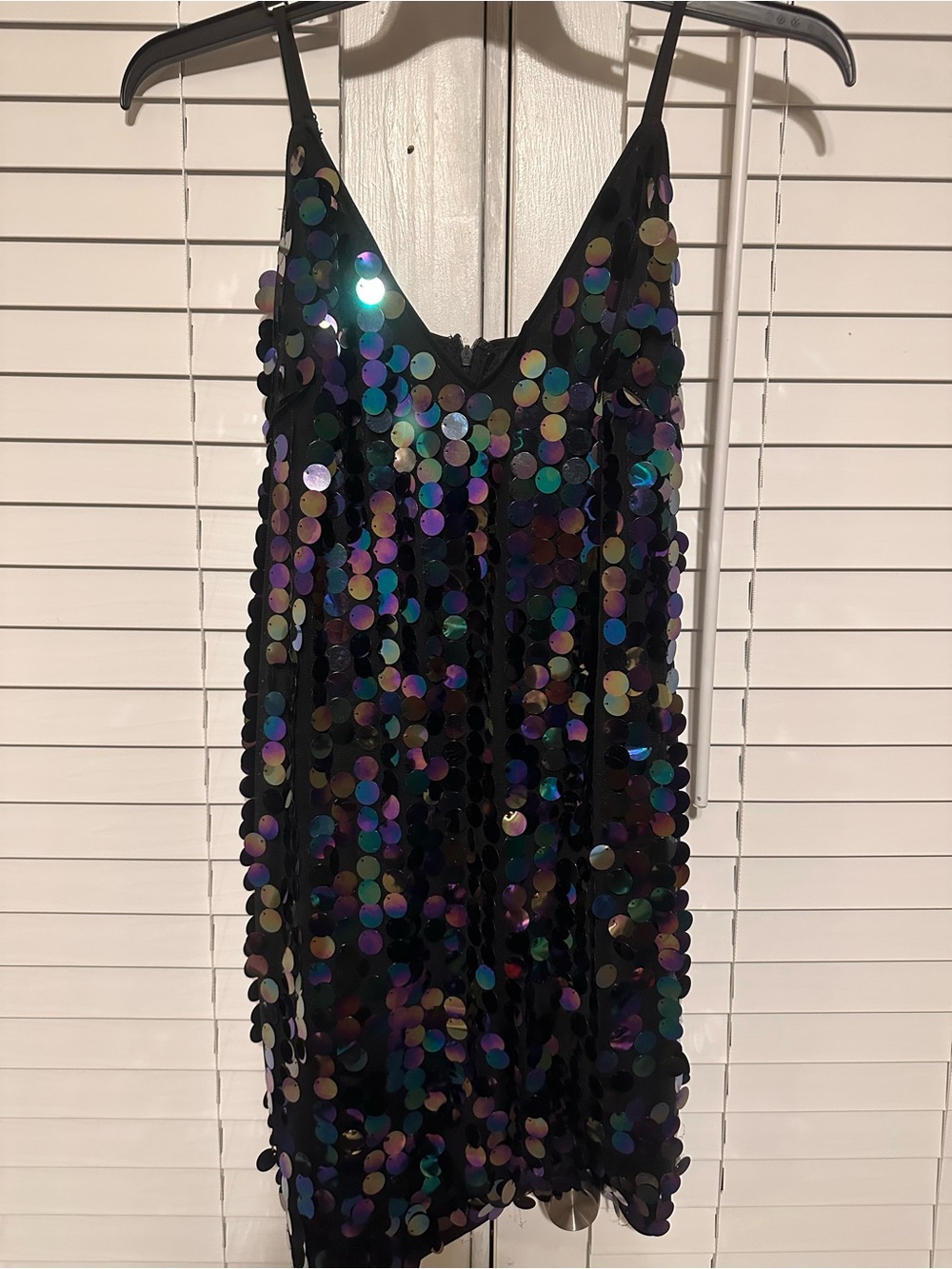 Forever 21 Black Iridescent Sequin Mini Dress
